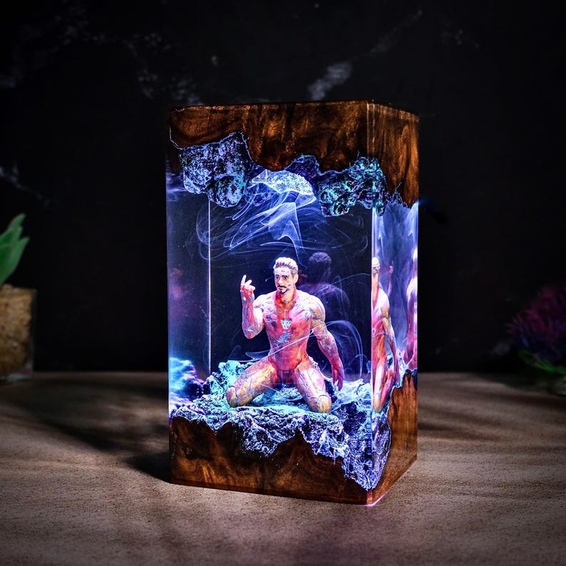 Ironman Super Hero Resin Epoxy Lamp