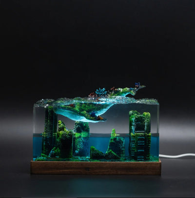 Whale Resin Epoxy Lamp, Night Light