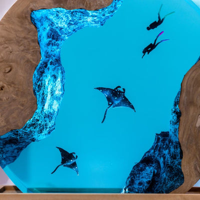 SCUBA DIVER Resin Epoxy Lamp, Night Light