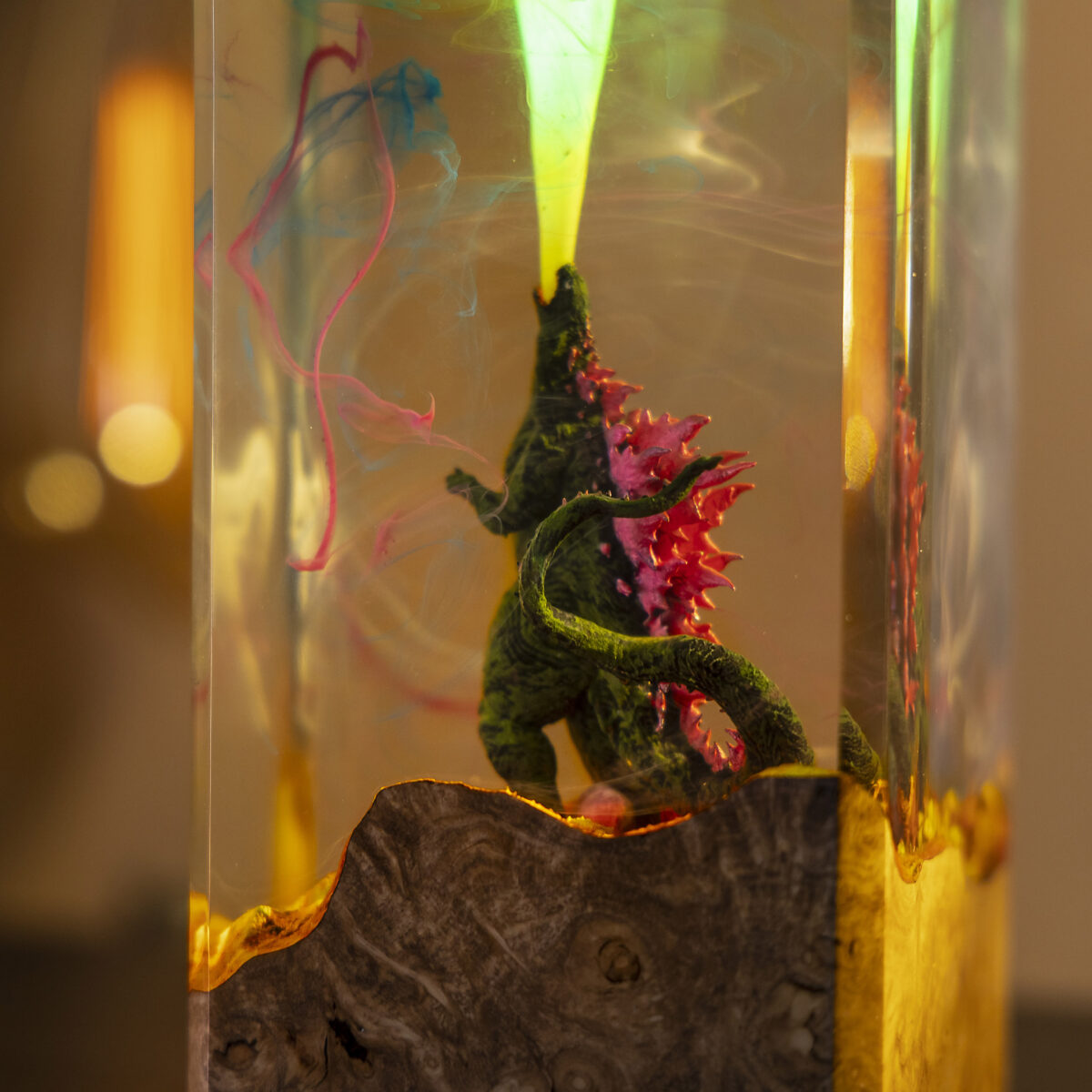 Godzilla Epoxy Resin Lamp