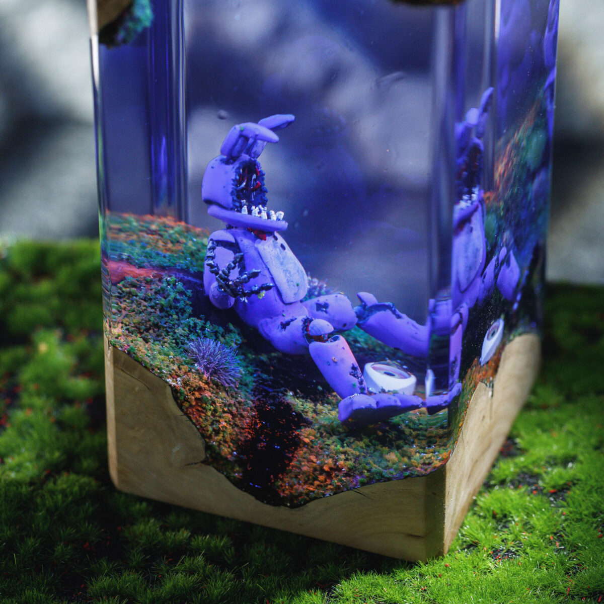Creepy Bunny Resin Lamp