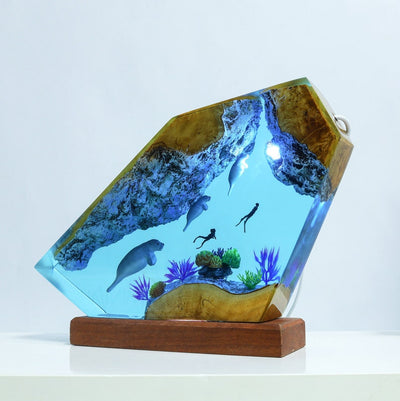 Seal Swimming Epoxy Lamp