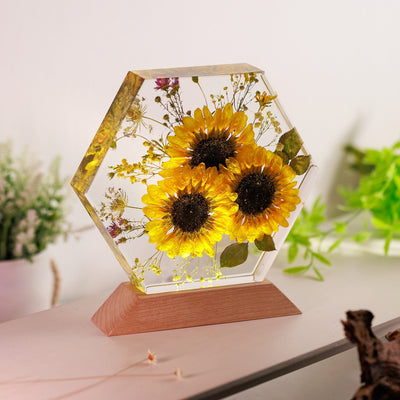 Sunflowers Resin Lamp