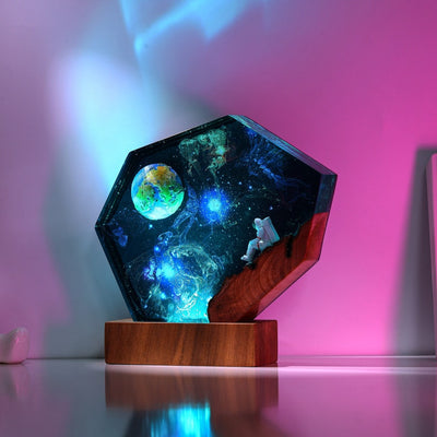 The EARTH and Astronaut Epoxy lamp