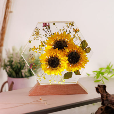 Sunflowers Resin Lamp