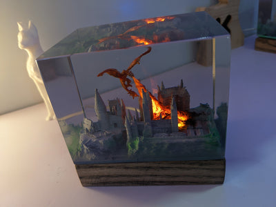 Fire Dragon in City Resin Lamp(MTR)