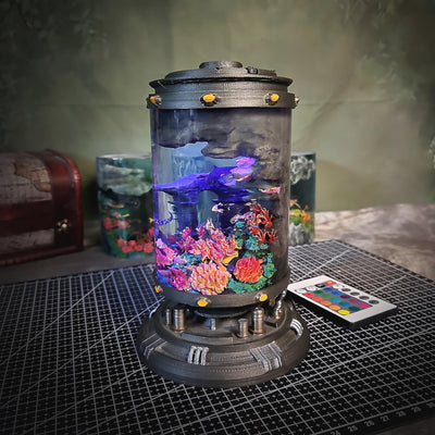 Underwater wonderland resin lamp