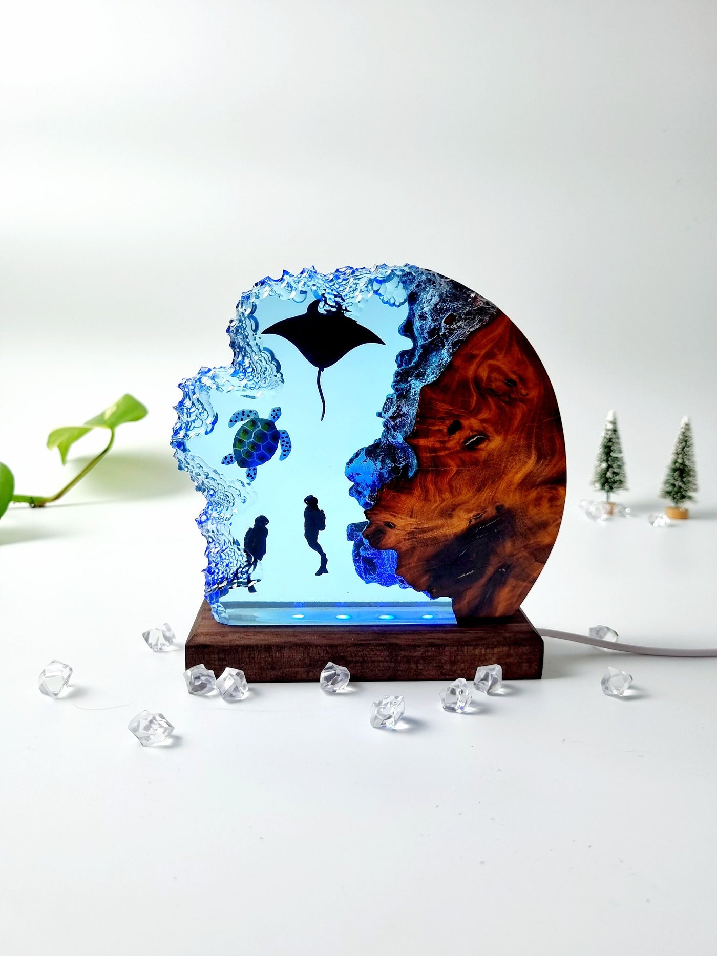 Rare Unique Epoxy Resin Lamp