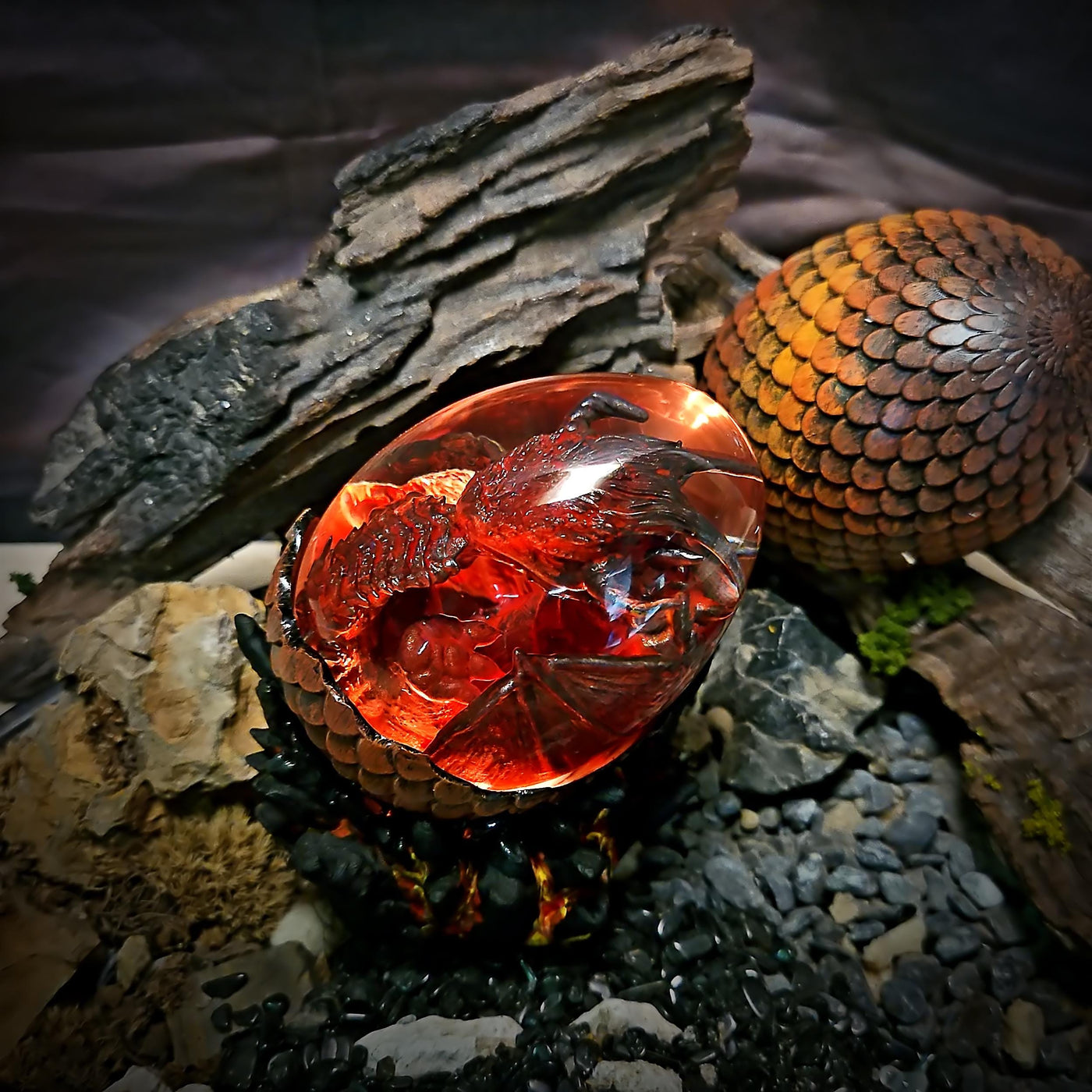 Fire Dragon Egg Resin Lamp 2