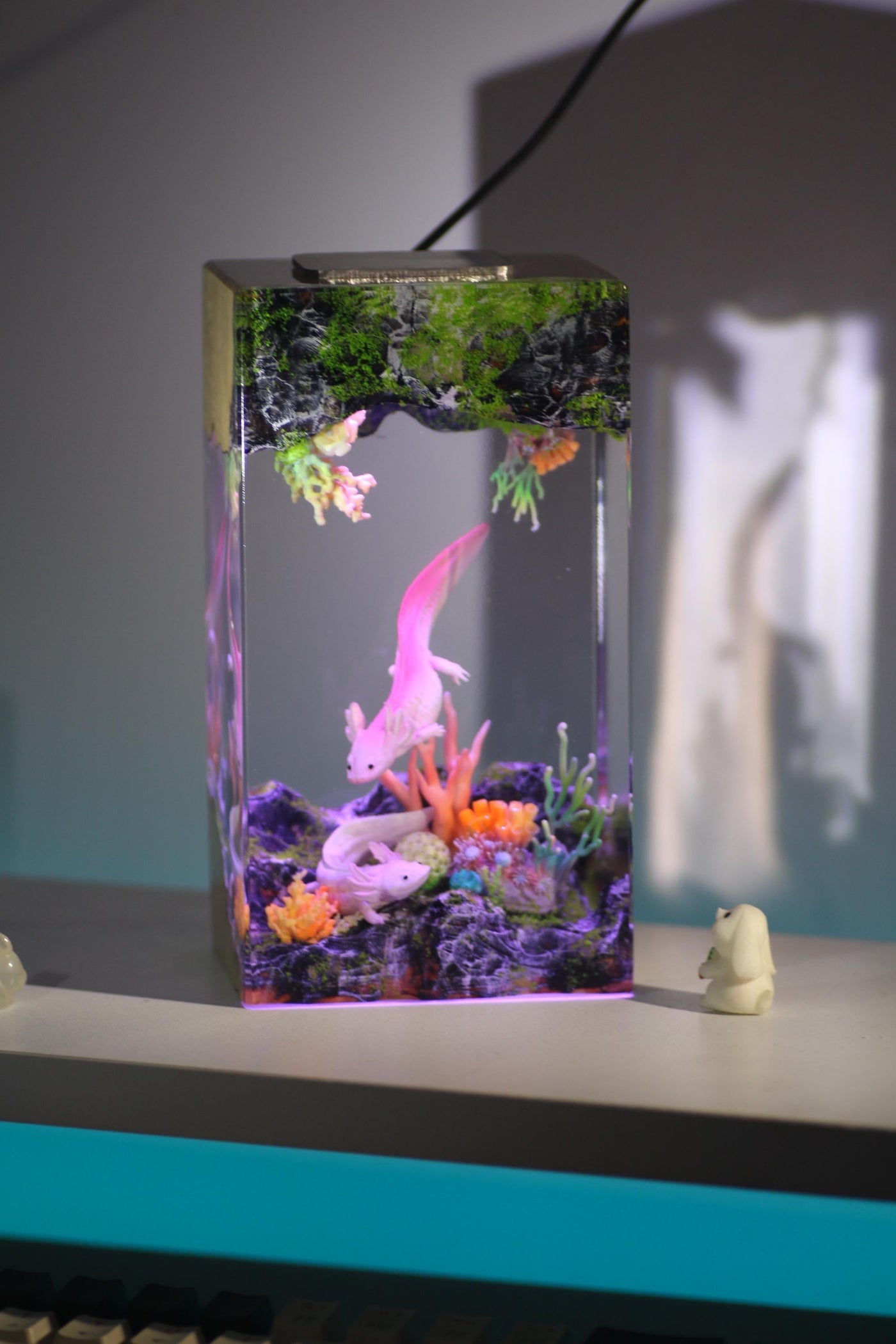 Axolotl resin lamp NEW