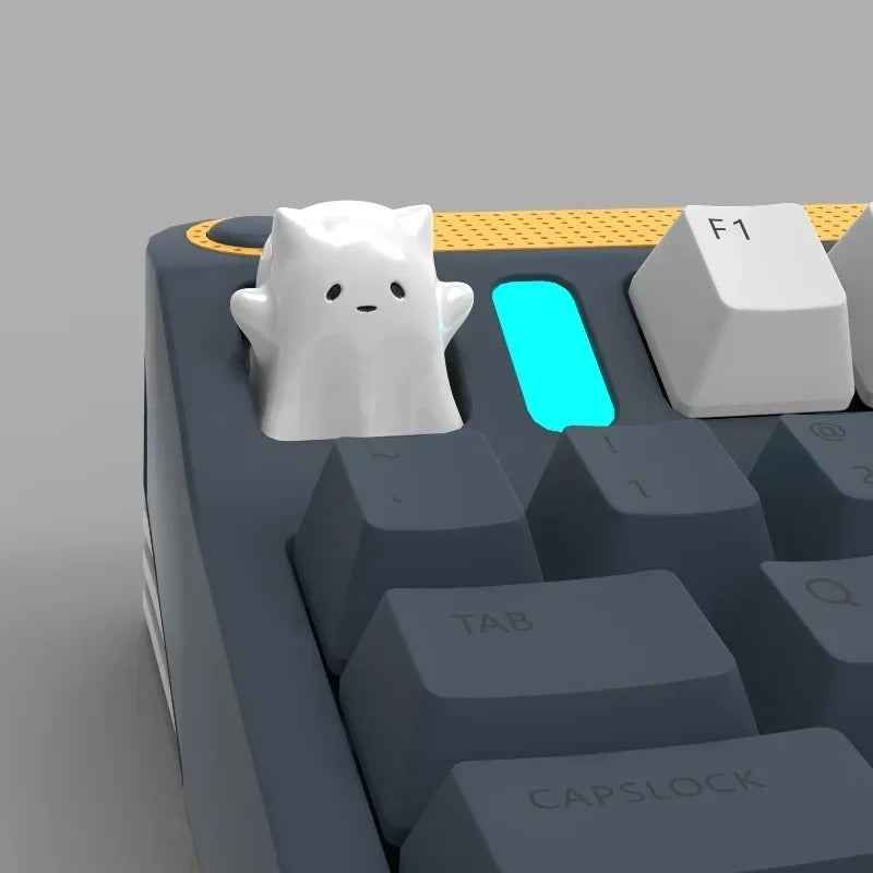 Cute Animal Keycaps Ghost Cat