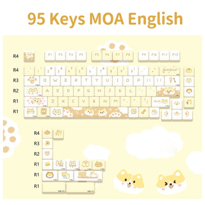 95Keys Dessert Cat Theme Keycaps