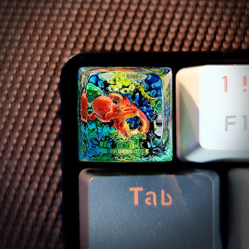 Coral Octopus Keycaps