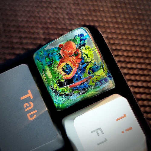 Coral Octopus Keycaps