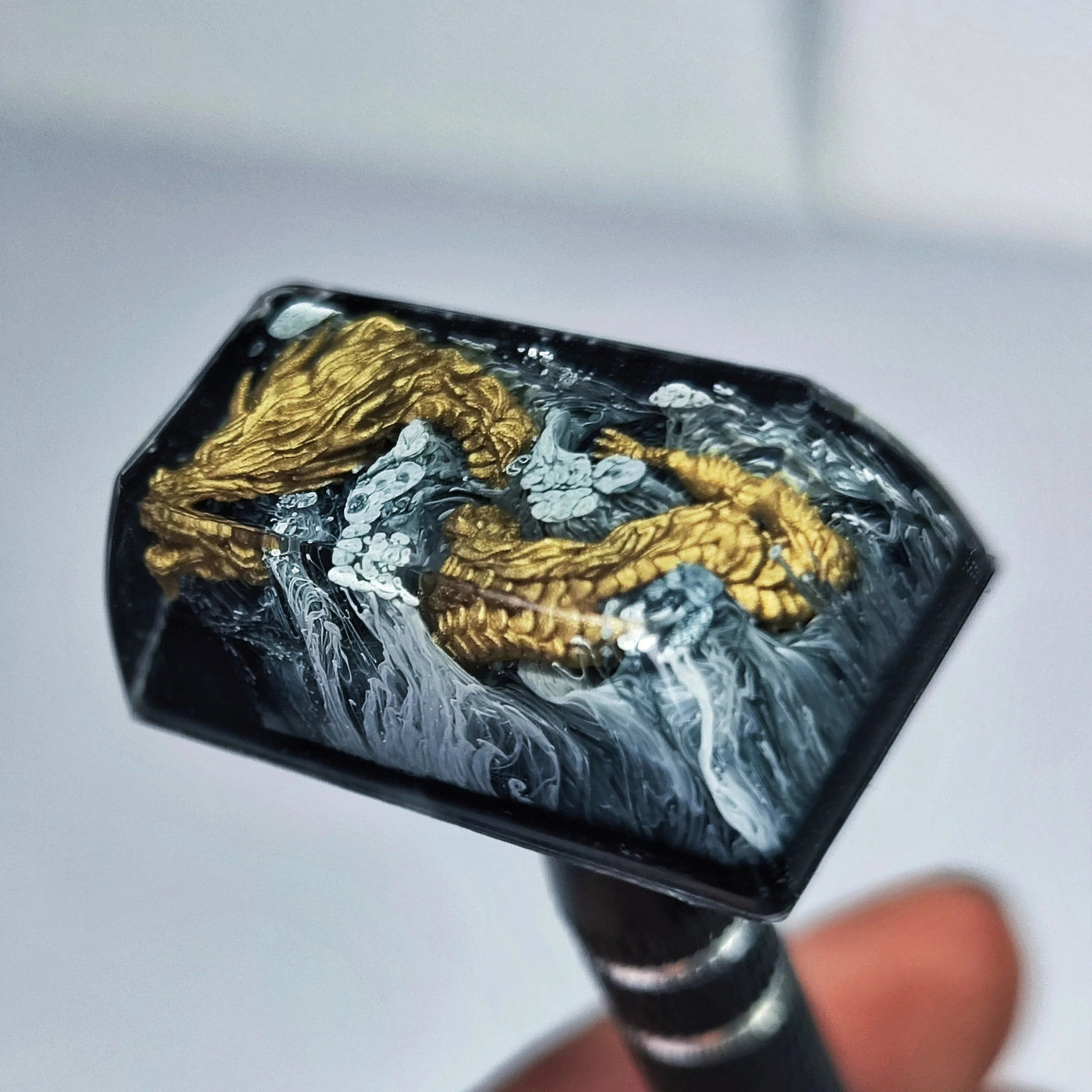 Golden Dragon Artisan Resin Keycaps