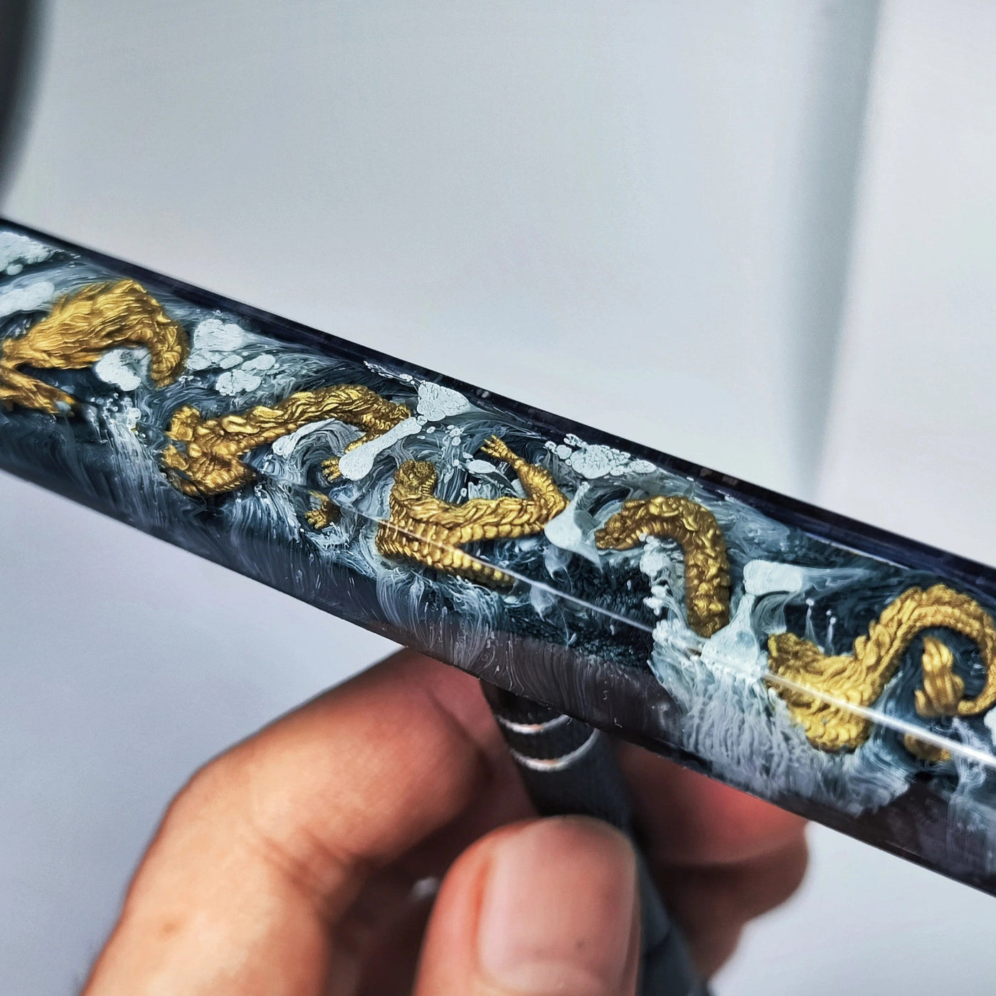 Golden Dragon Artisan Resin Keycaps