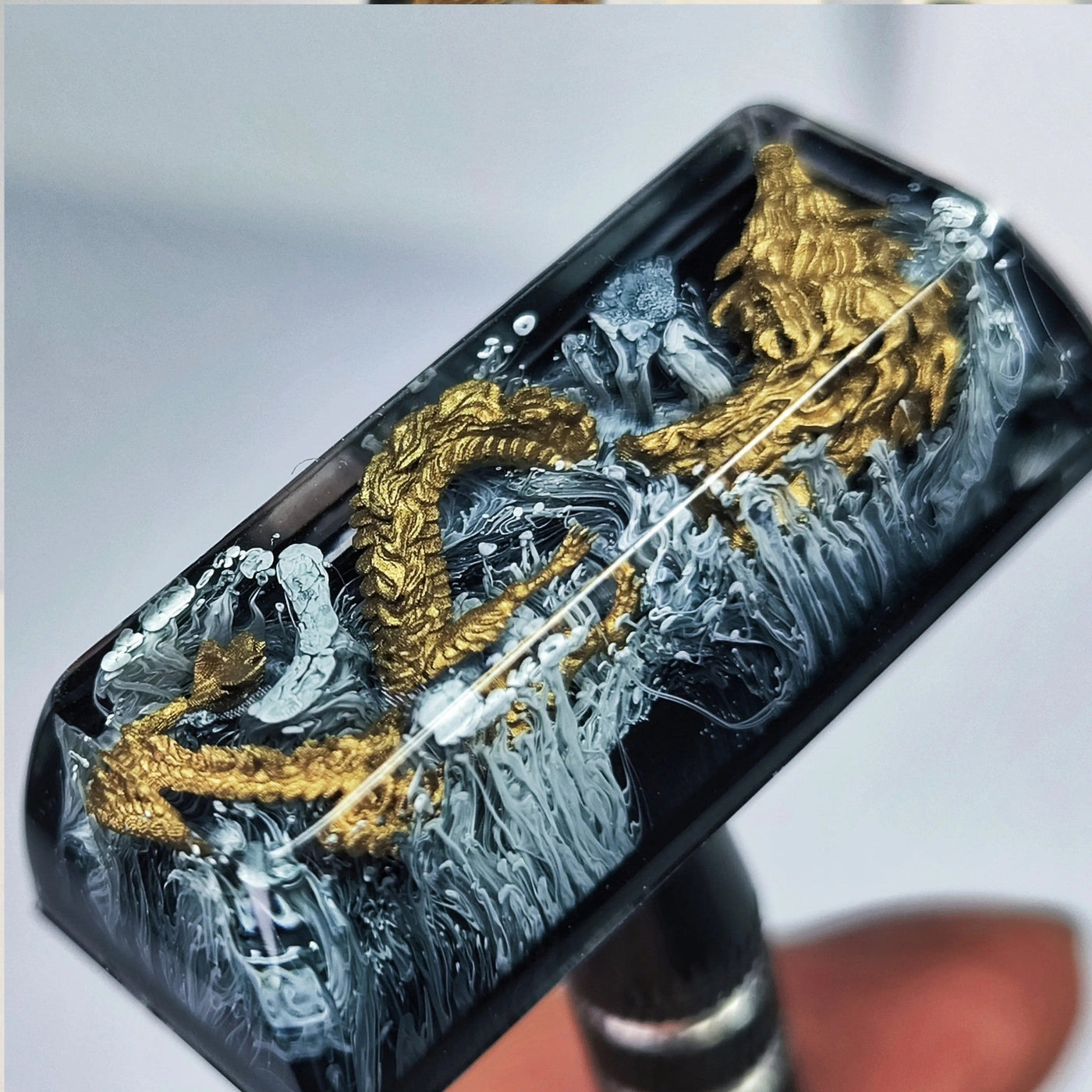 Golden Dragon Artisan Resin Keycaps