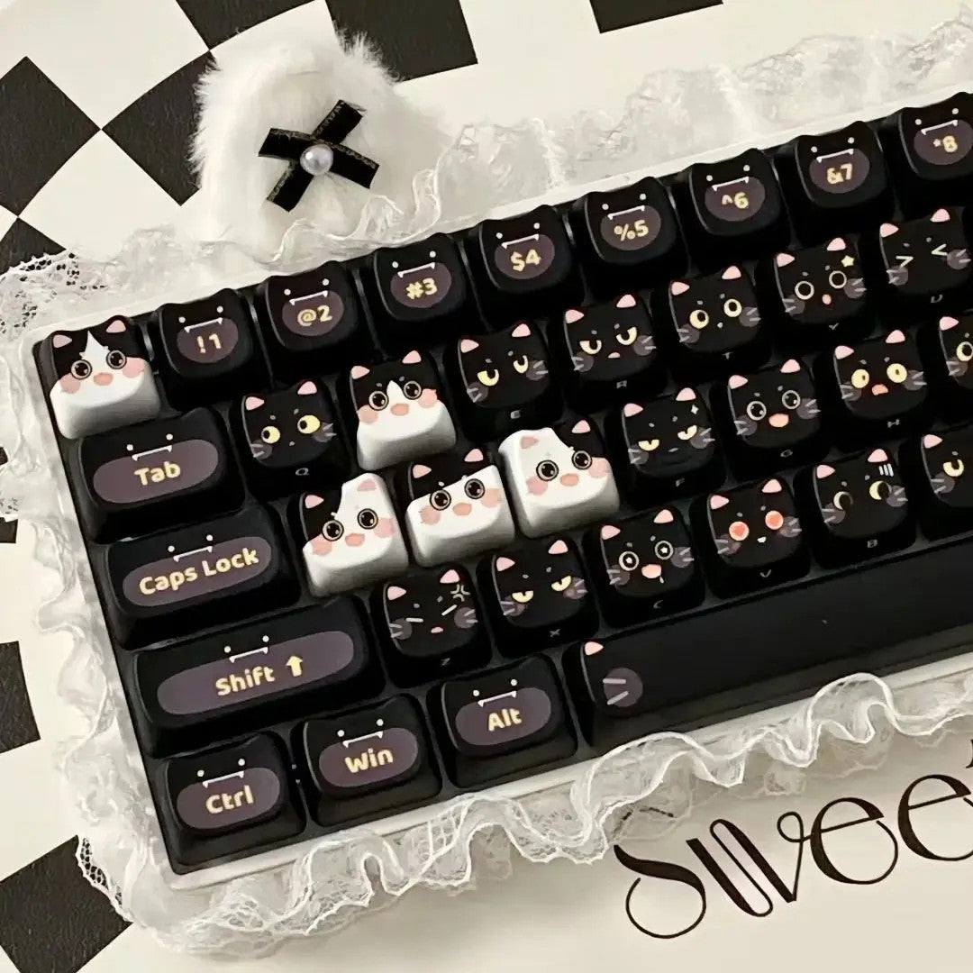 MAO Black Cat Keycaps 142 Keys