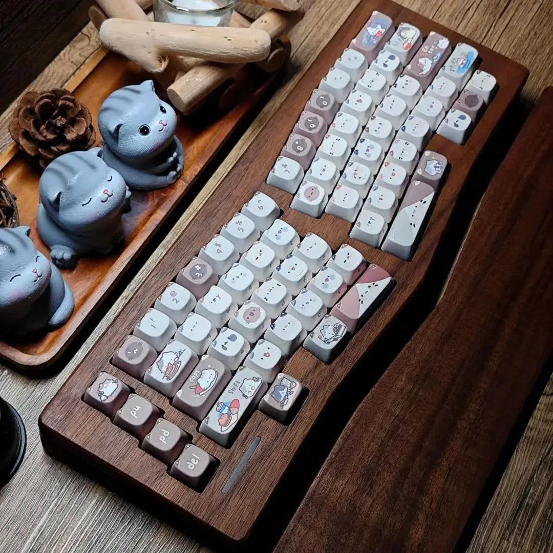 Mocha Cat Keycaps 142 Keys Cute