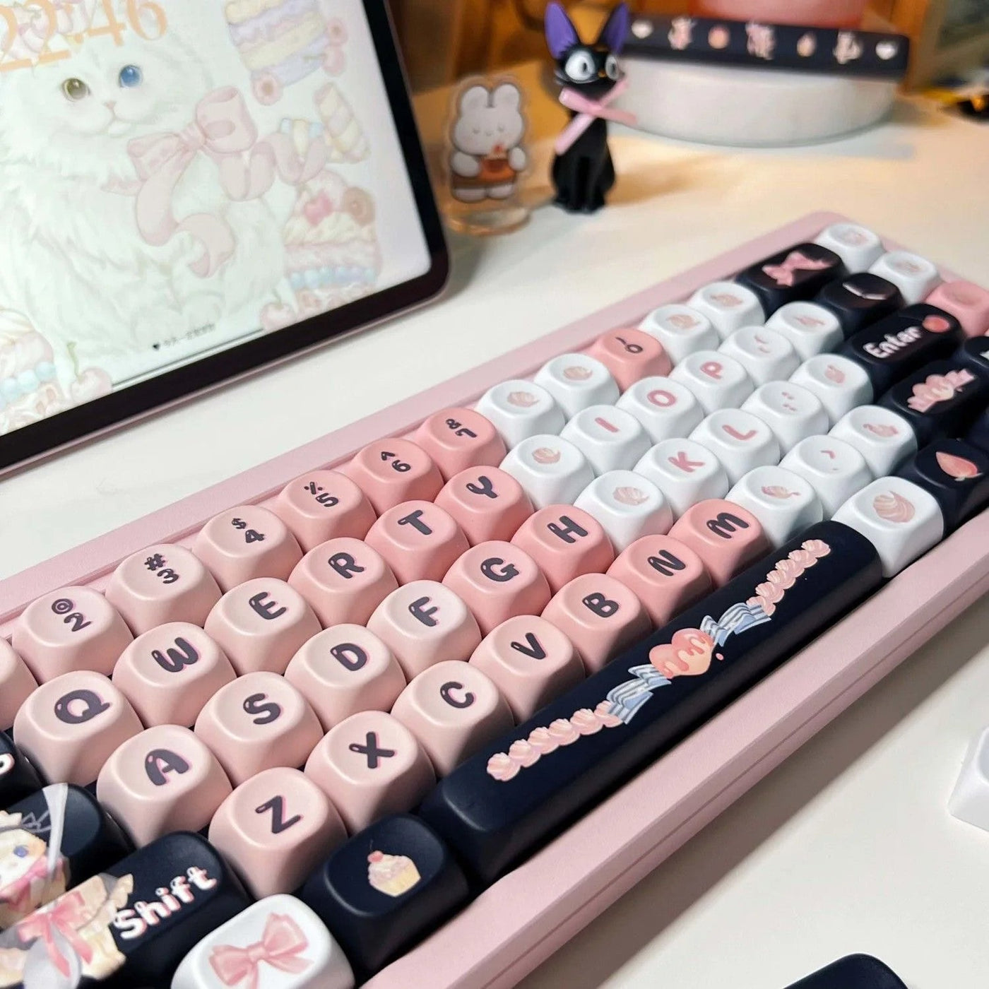 143 Keys Cute Maid Cat MOA Keycaps