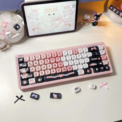 143 Keys Cute Maid Cat MOA Keycaps