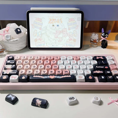 143 Keys Cute Maid Cat MOA Keycaps