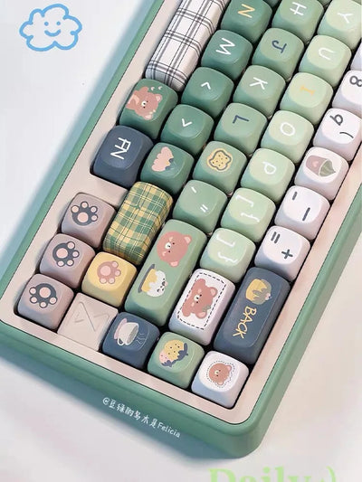 138 Keys Matcha Bear MOA Keycaps