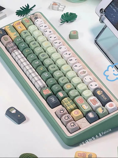 138 Keys Matcha Bear MOA Keycaps