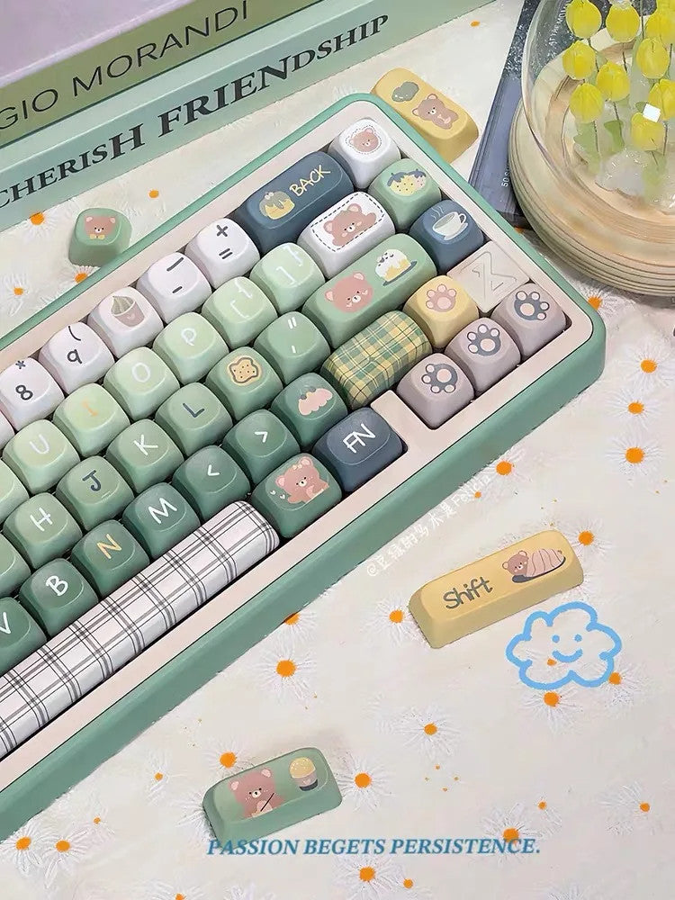 138 Keys Matcha Bear MOA Keycaps