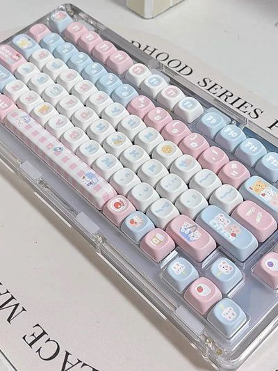 Cute Rabbit Bear Keycaps 142 Keys