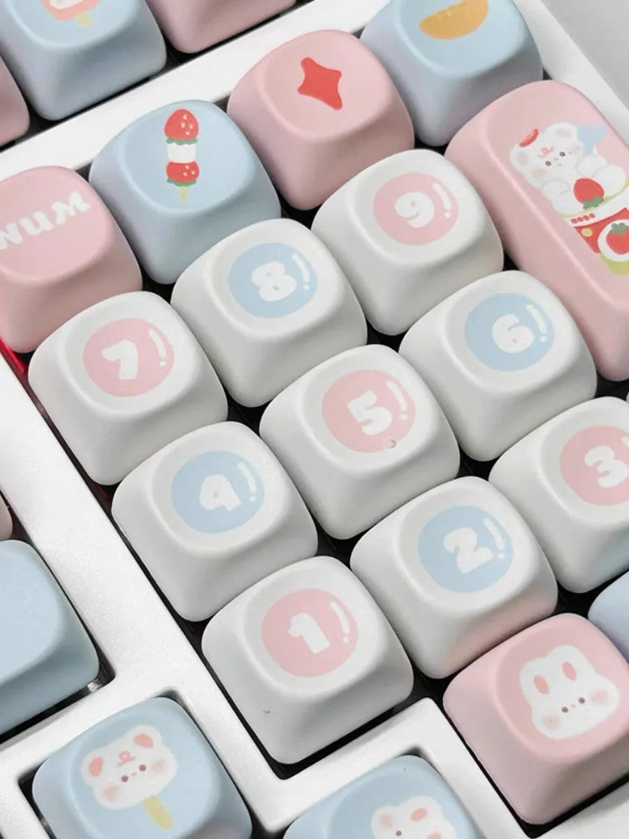 Cute Rabbit Bear Keycaps 142 Keys