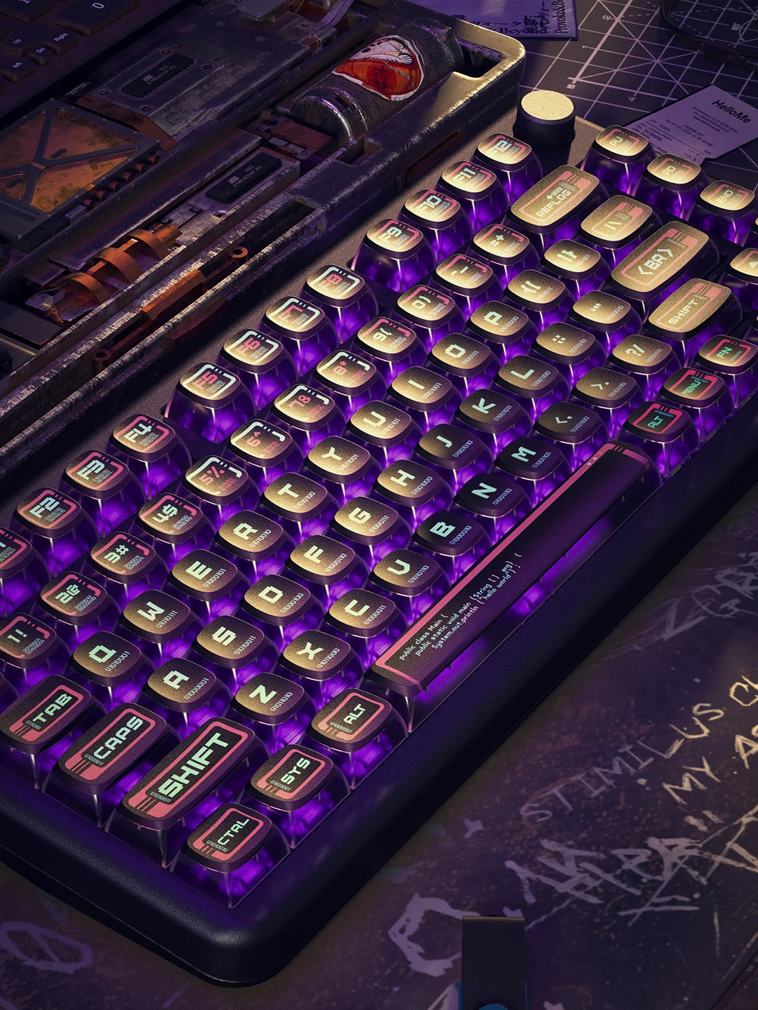 Purple Transparent PBT Keyboard