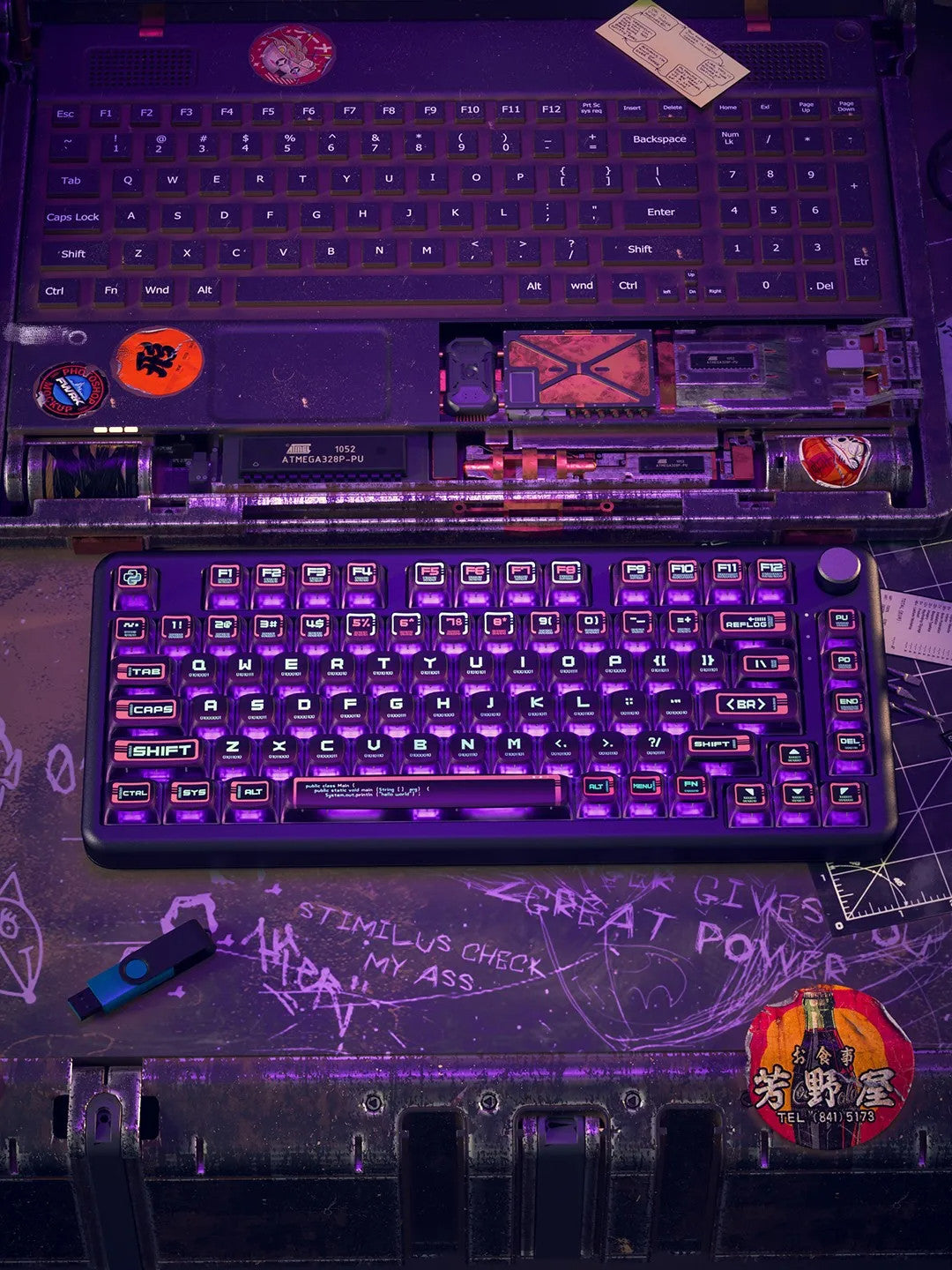 Purple Transparent PBT Keyboard