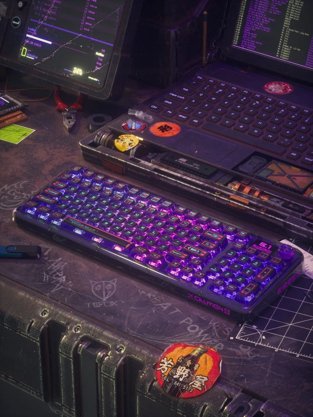 Purple Transparent PBT Keyboard