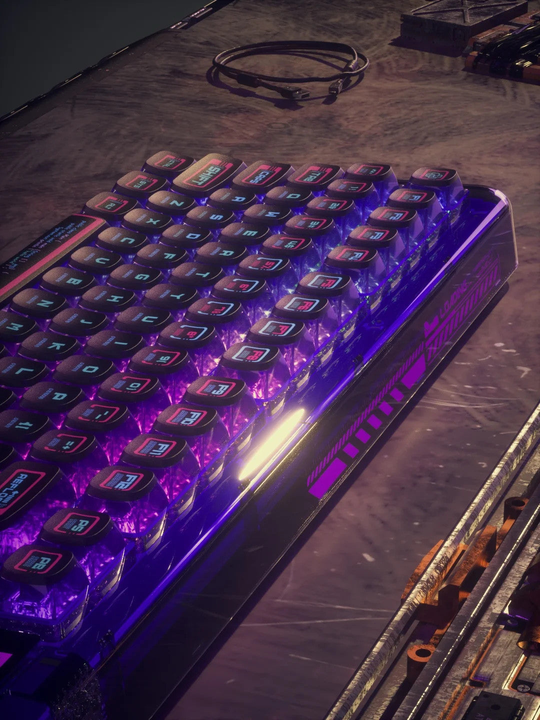 Purple Transparent PBT Keyboard