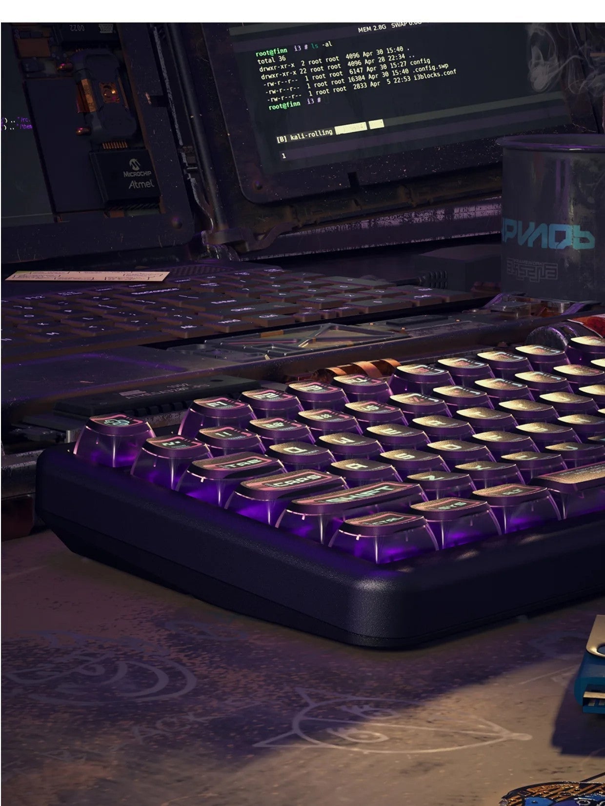 Purple Transparent PBT Keyboard