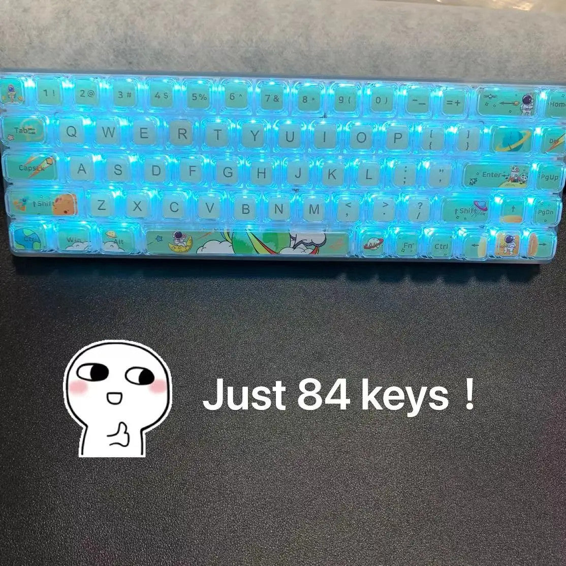 84 Keys Crystal Transparent Keycaps