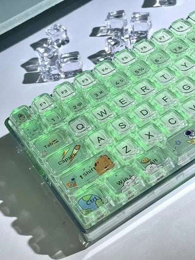 84 Keys Crystal Transparent Keycaps