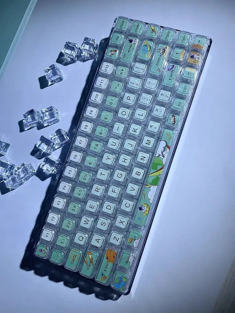 84 Keys Crystal Transparent Keycaps