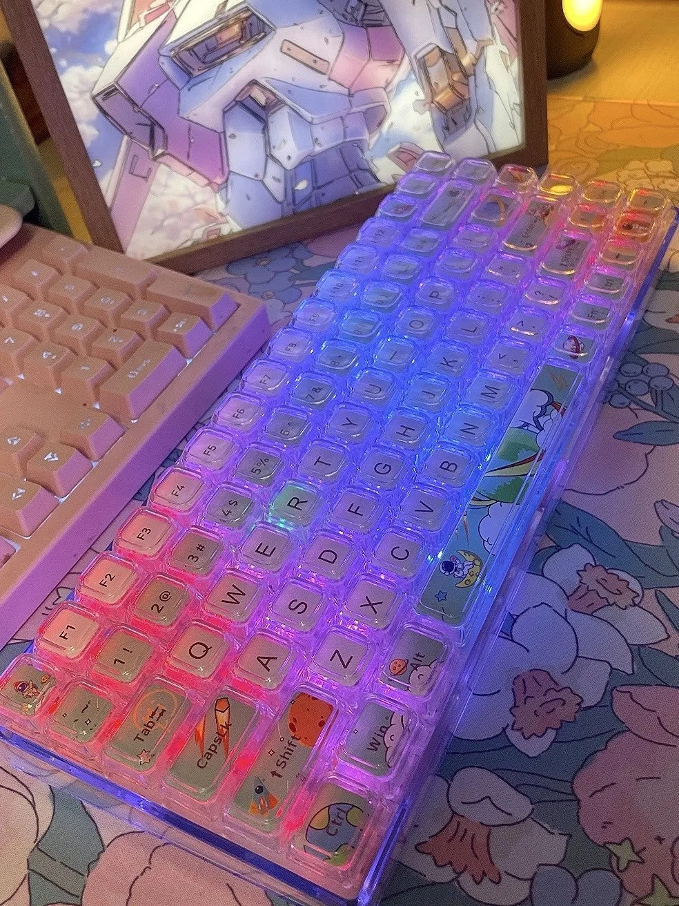 84 Keys Crystal Transparent Keycaps