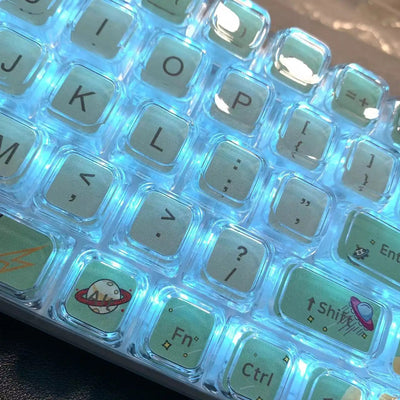 84 Keys Crystal Transparent Keycaps