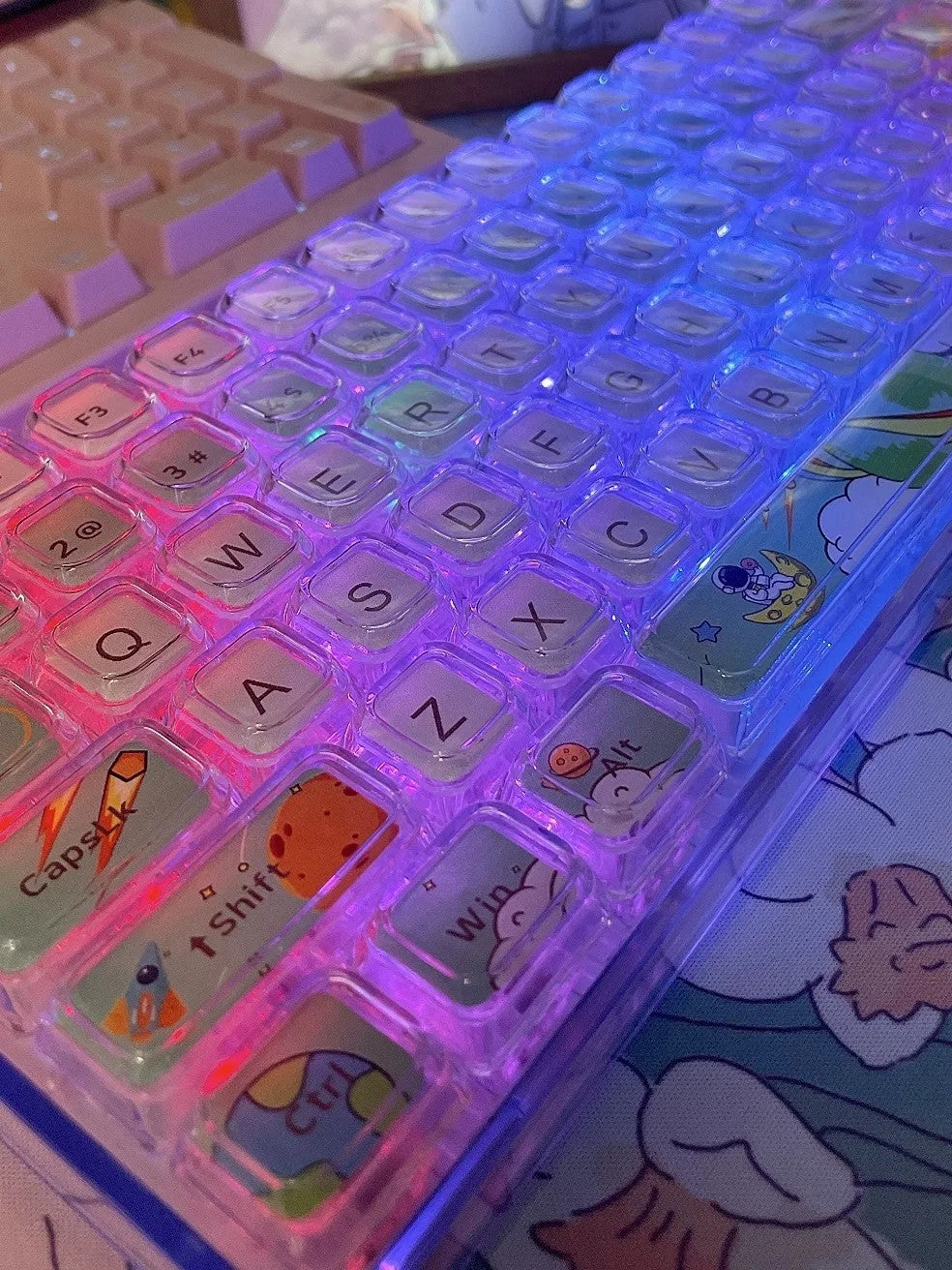 84 Keys Crystal Transparent Keycaps