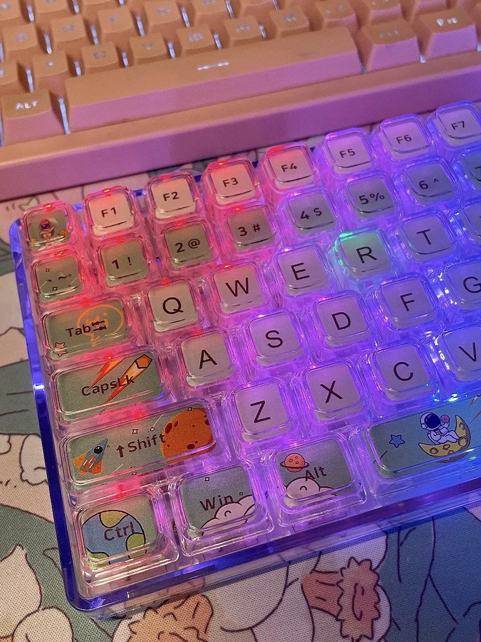 84 Keys Crystal Transparent Keycaps