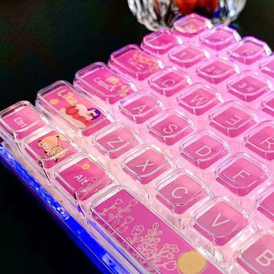 84 Keys Crystal Transparent Keycaps