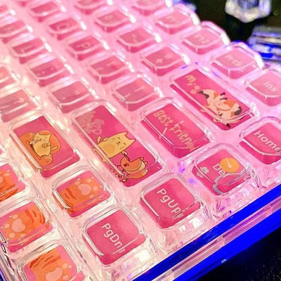 84 Keys Crystal Transparent Keycaps