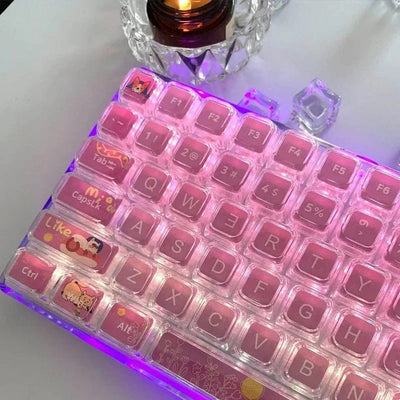 84 Keys Crystal Transparent Keycaps