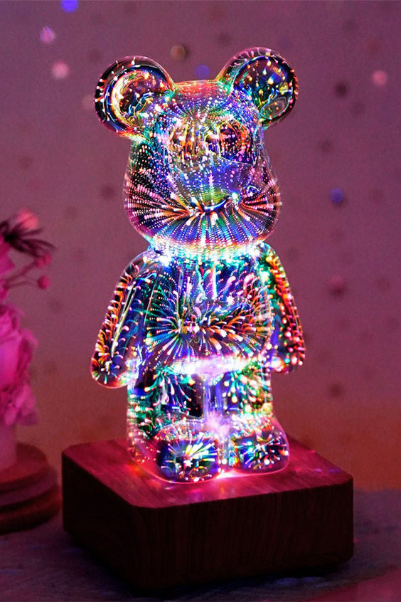 The 3D Fireworks Bear Lamp 7 Color