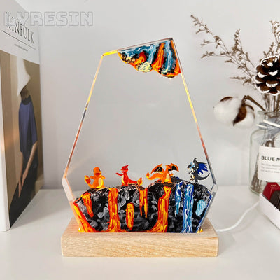 Charmander and Charizard Resin Lamp