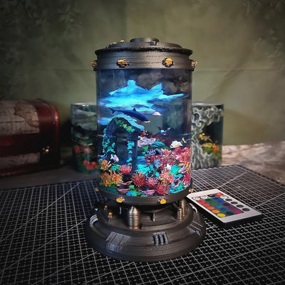 Underwater wonderland resin lamp