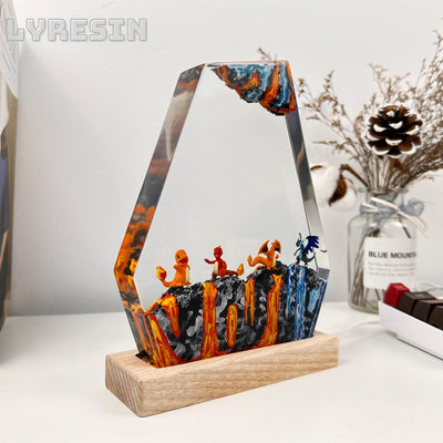 Charmander and Charizard Resin Lamp